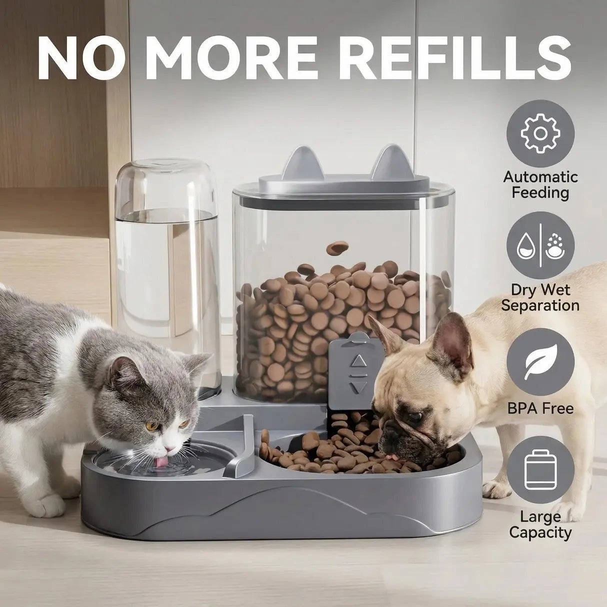 2-in-1 Automatic Pet Feeder & Water Dispenser – Gravity Station