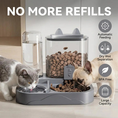 2-in-1 Automatic Pet Feeder & Water Dispenser – Gravity Station