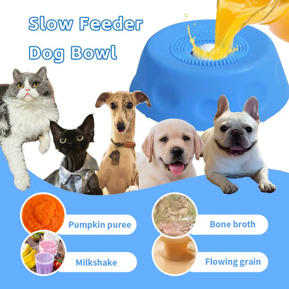 No-Mess Slow Feeder Bowl with Rolling Treat Ball