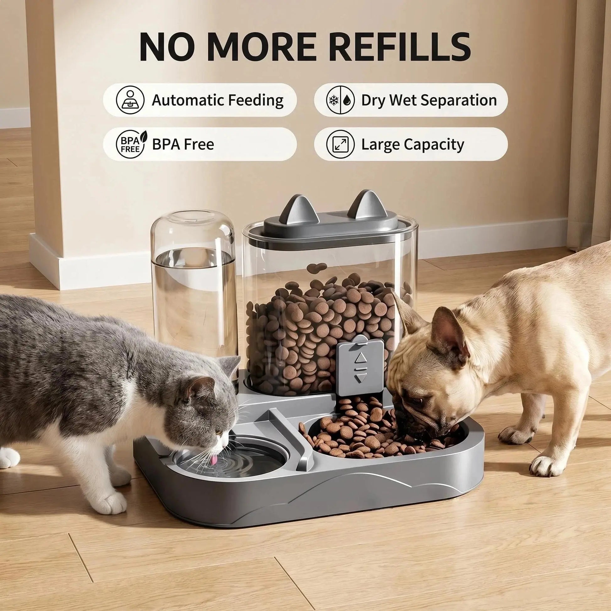 2-in-1 Automatic Pet Feeder & Water Dispenser – Gravity Station