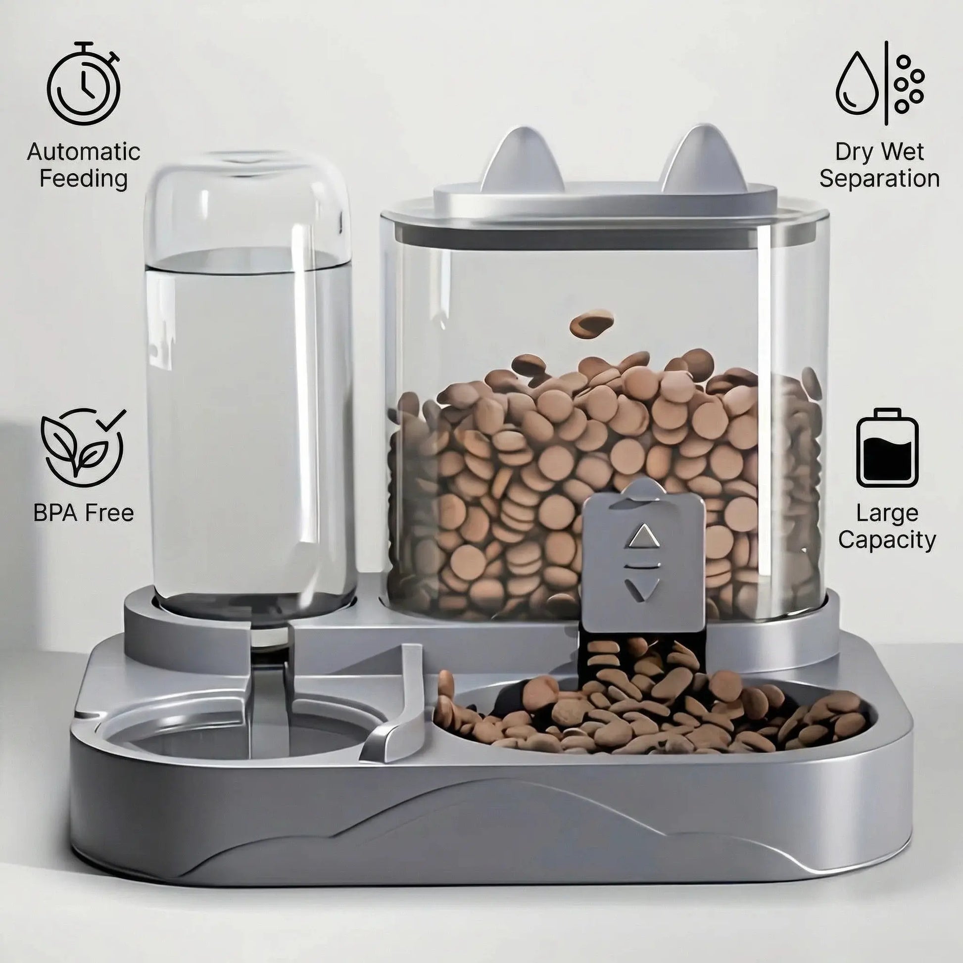 2-in-1 Automatic Pet Feeder & Water Dispenser – Gravity Station