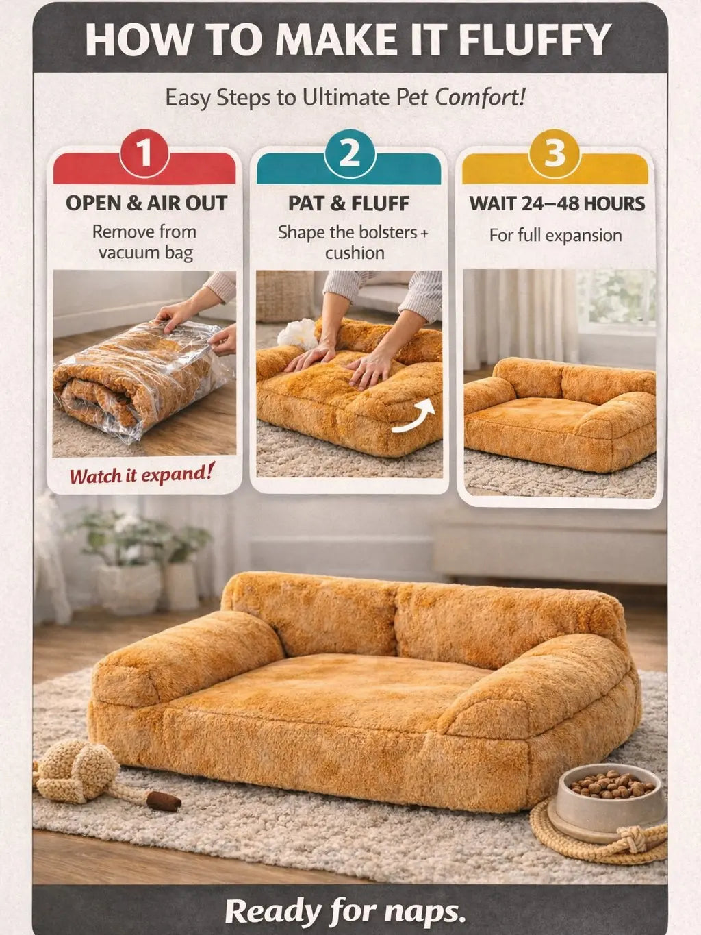 Cozy Plush Pet Sofa Bed with Bolsters – Washable Indoor Couch