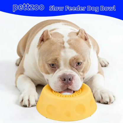 No-Mess Slow Feeder Bowl with Rolling Treat Ball