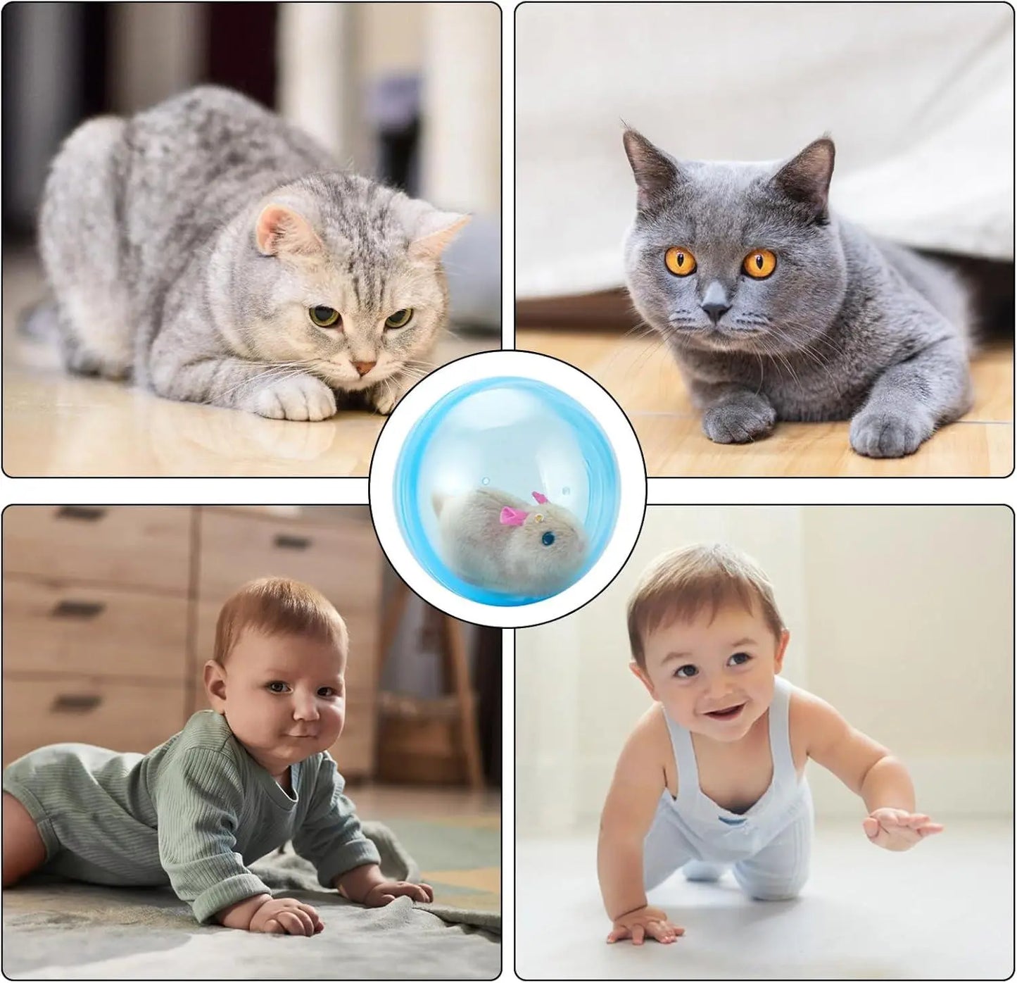 Smart Automatic Cat Toy – USB Rechargeable Rolling Ball