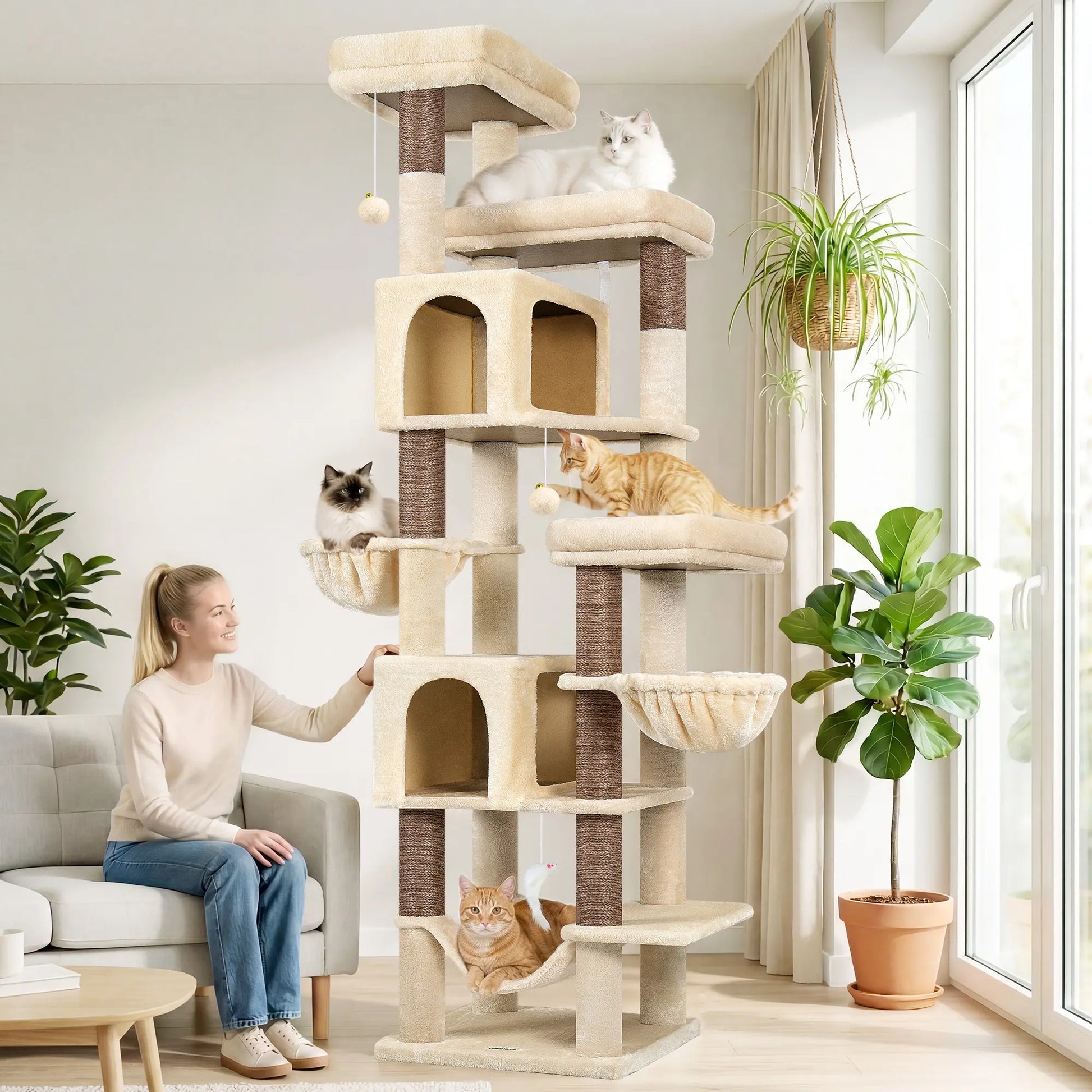 Globlazer 82" Heavy Duty Corner Cat Tree with Condos