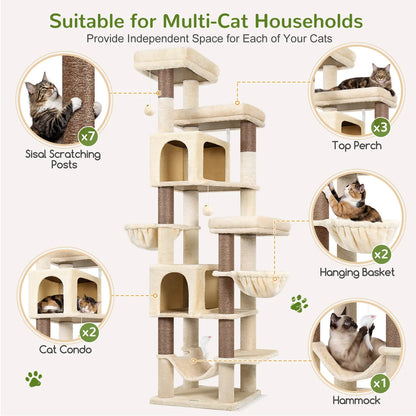 Globlazer 82" Heavy Duty Corner Cat Tree with Condos