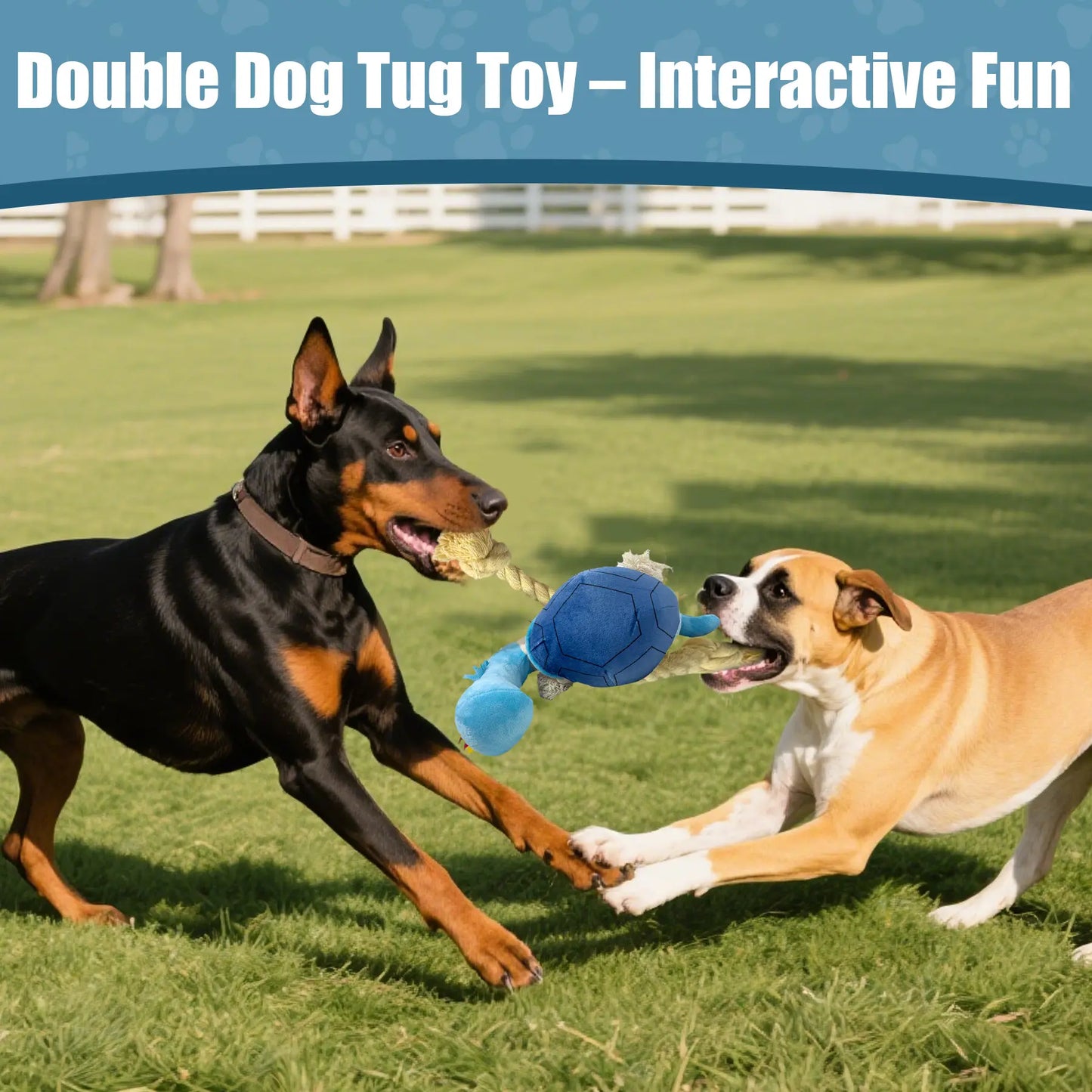 Dog Turtle Squeaky Plush Tug Toy with Rope Limbs