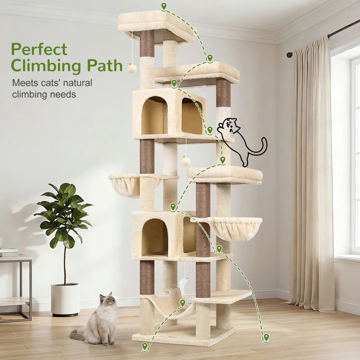 Globlazer 82" Heavy Duty Corner Cat Tree with Condos