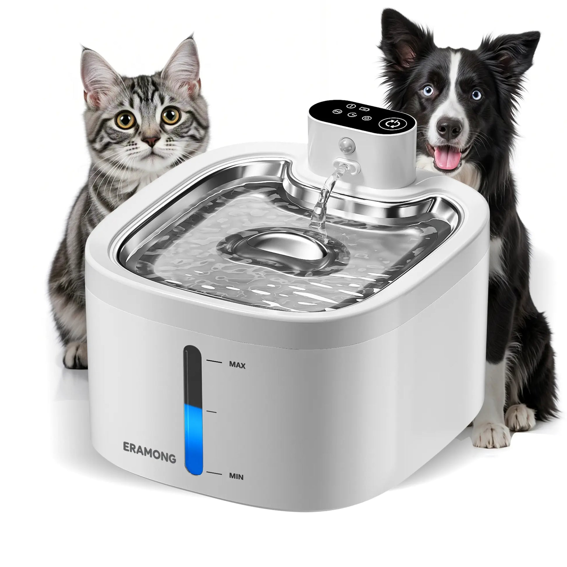 ERAMONG Smart Wireless Pet Water Fountain – 3.5L Stainless Steel